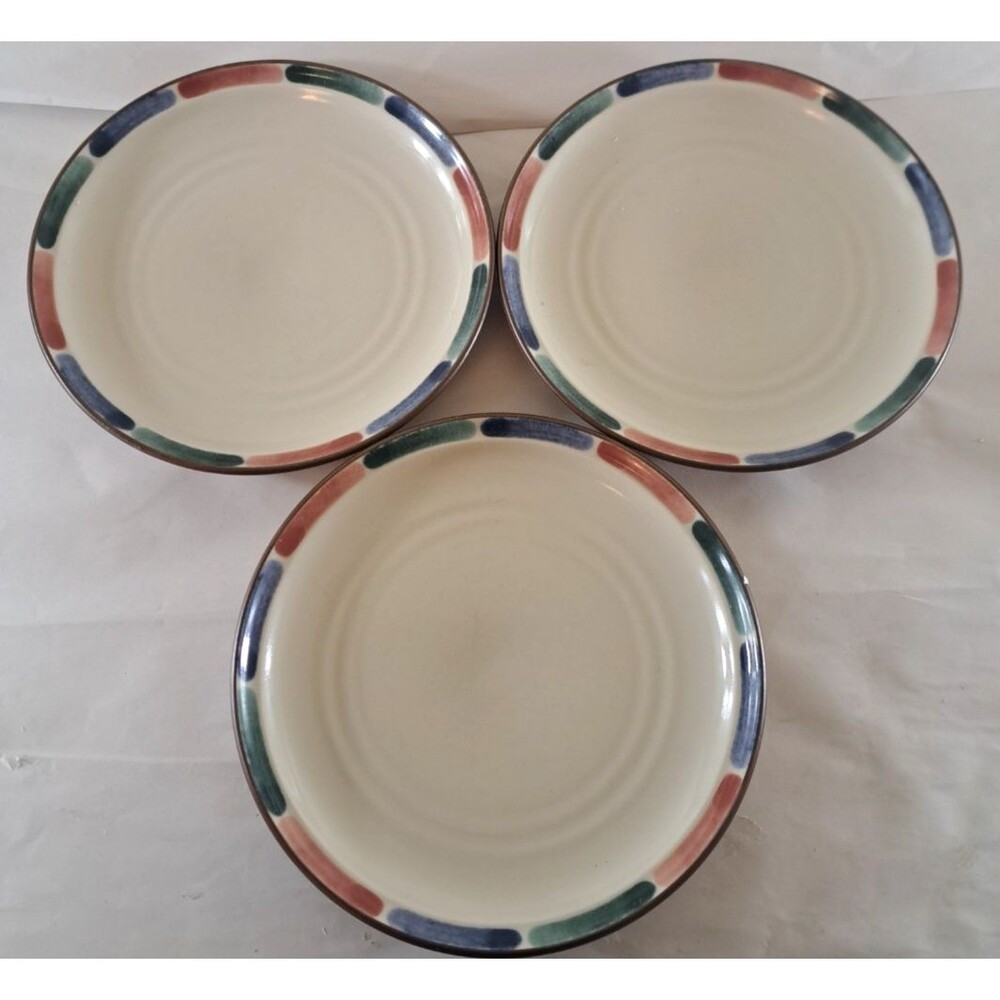 Noritake Warm Sands Small Salad Plates Set of 3 Stoneware Southwest 90s Beige
